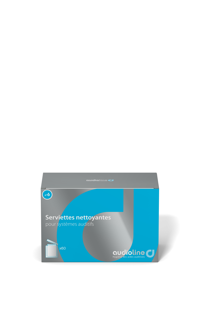 Serviettes nettoyantes Audioline x60 pour appareils auditifs