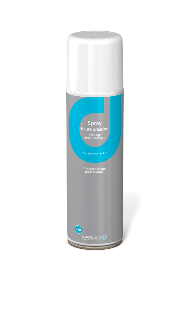 Spray de séchage et dépoussiérage PRO Audioline 500ml pour appareils auditifs