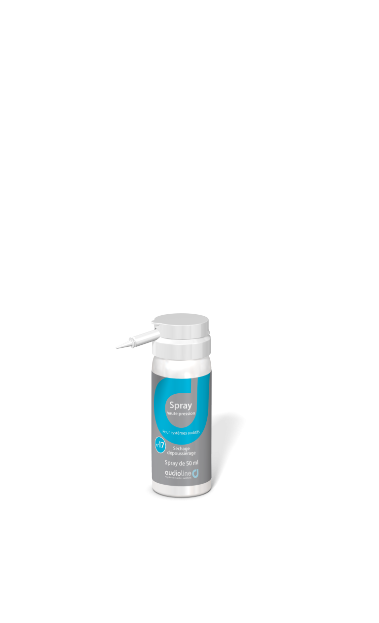 Spray de séchage et dépoussiérage Audioline 50ml pour appareils auditifs