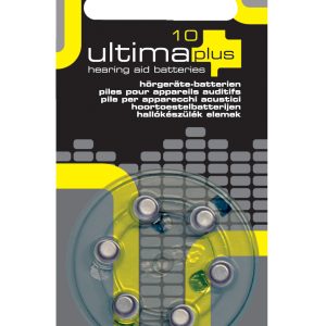 Piles auditives Ultima taille 10, lot de 30 piles, code couleur jaune