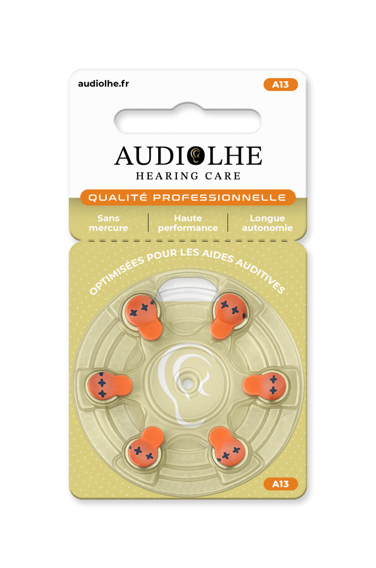 Piles auditives Audiolhe Hearing Care taille 13