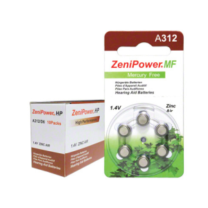Piles auditives 312 - ZeniPower - Lot de 120 piles