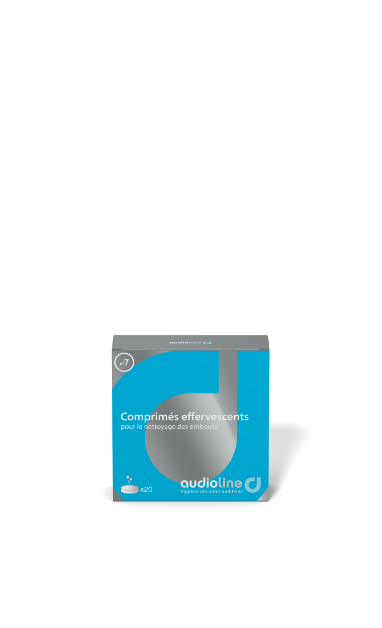 Comprimés effervescents nettoyants Audioline x20 pour appareils auditifs